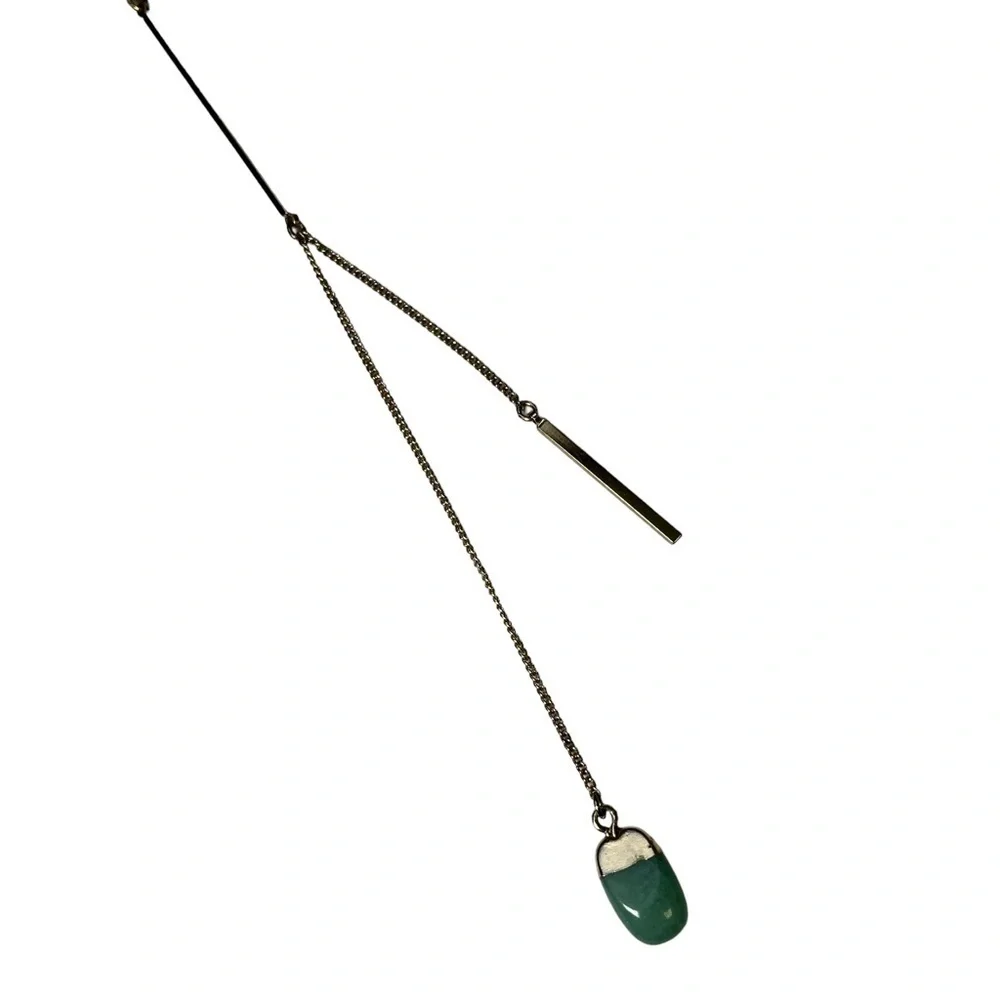 J Crew Green Polished Stone Gold Necklace